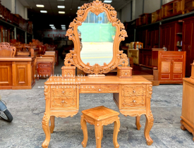 Mẫu Bàn Trang Điểm Gỗ Tự Nhiên Đẹp Dành Cho Phái Đẹp 