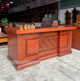 Bàn Làm Việc Giám Đốc Gỗ Xoan Đào 1m67 Chạm Chỉ Tinh Tế