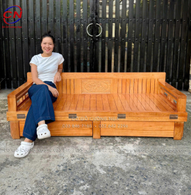 Giường Gấp Gỗ Sồi 2 Ngăn Kéo 1m6x2m - Màu Xoan Giá Rẻ 