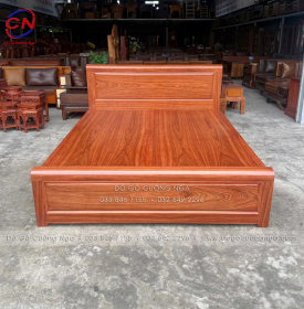 Giường Ngủ Gỗ Cẩm Vạt Phản Liền Hiện Đại - Mẫu Bắt Chỉ 