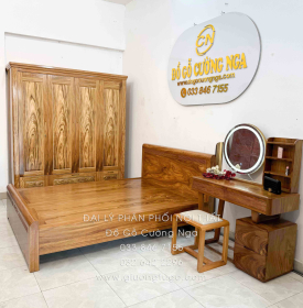 Combo Phòng Ngủ Gỗ Hương Xám 3 Chi Tiết Hiện Đại Cao Cấp