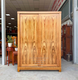 Tủ Áo Gỗ Hương Xám 2 Cánh Cửa Lùa Hiện Đại