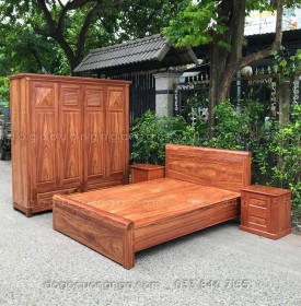 Combo phòng ngủ gỗ cẩm tự nhiên - hiện đại 