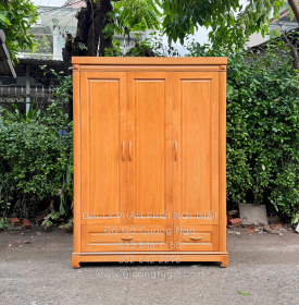 Tủ Quần Áo Gỗ Gõ Đỏ 3 Cánh 1m6 Đơn Giản Sang Trọng
