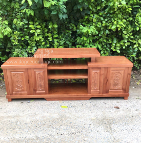 Kệ Tivi Gỗ Xoan Đào Hiện Đại Mẫu Mâm Giá Rẻ KG 026