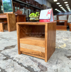 Tủ táp đầu giường gỗ hương xám hiện đại