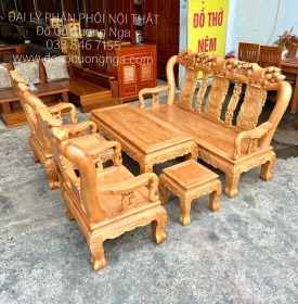 Ghế Salon Gỗ Gõ Đỏ Tay 10 - 6 Món Cao Cấp 