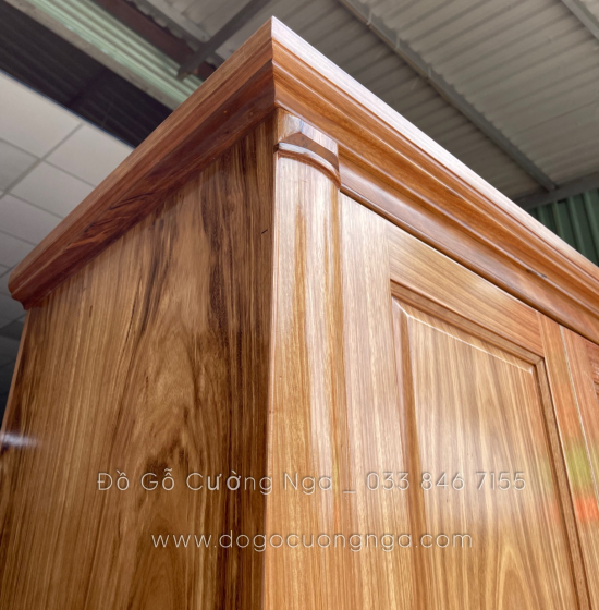 Tủ quần áo gỗ hương xám cao cấp 4 cánh  2m mẫu lá sách 