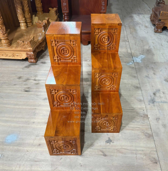 Bậc Tam Cấp Gỗ Xoan 16cm (5 màu)