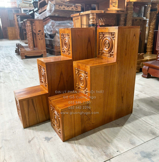 Bậc Tam Cấp Gỗ Xoan 16cm (5 màu)