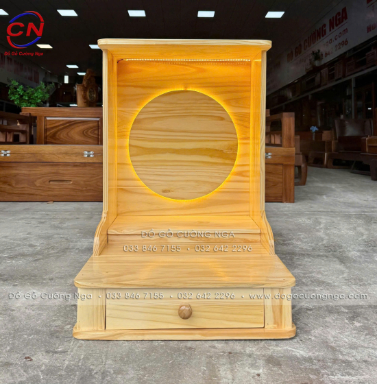 Bộ Bàn Thờ Tam Cấp Gỗ Thông Kết Hợp 3 Chi Tiết