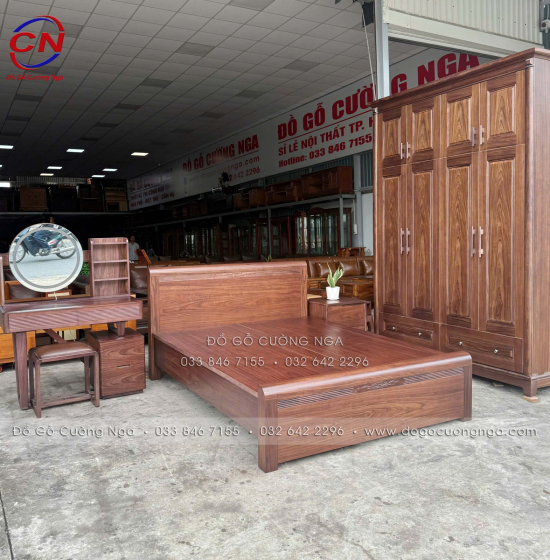 Combo Phòng Ngủ Gỗ Óc Chó – Đồng Bộ Nội Thất