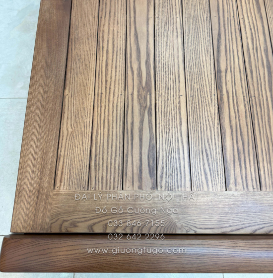 Combo Phòng Ngủ Gỗ Sồi Nga Lau Màu Óc Chó 3 Chi Tiết 