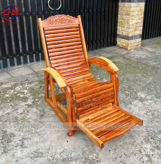 Ghế Dây Gỗ Căm Xe 3 Dây Thư Giãn Gỗ Tự Nhiên Chắc Chắn