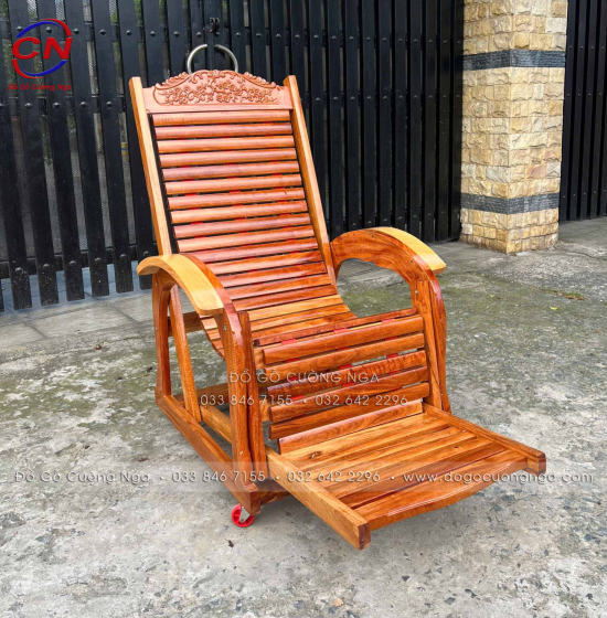 Ghế Dây Gỗ Căm Xe 3 Dây Thư Giãn Gỗ Tự Nhiên Chắc Chắn
