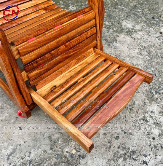 Ghế Dây Gỗ Căm Xe 3 Dây Thư Giãn Gỗ Tự Nhiên Chắc Chắn
