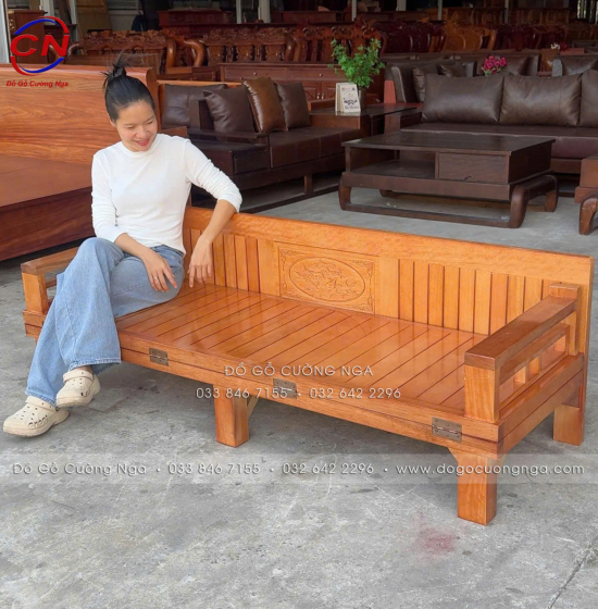Giường Gấp Gỗ Sồi 1m6x2m Màu Cánh Gián Bền Đẹp 