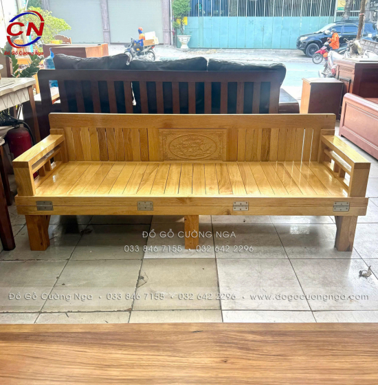 Giường gấp gỗ sồi màu tự nhiên 