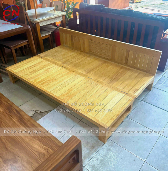 Giường Gấp Gỗ Sồi Tự Nhiên 1m6x2m Bền Đẹp Rẻ 