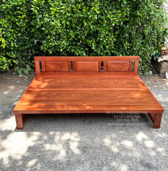 Giường Gấp Gỗ Xoan Đào Kèm Bàn Mặt Đá Tiện Dụng