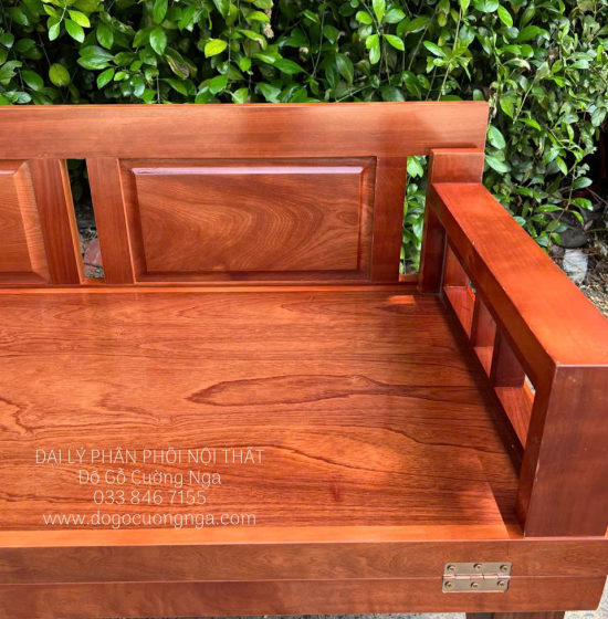 Giường Gấp Gỗ Xoan Đào Kèm Bàn Mặt Đá Tiện Dụng