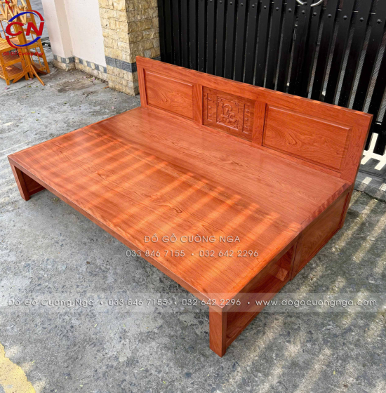 Giường Gấp Đa Năng Gỗ Hương Đá Chân Cao 2 Ngăn Kéo Tiện Lợi