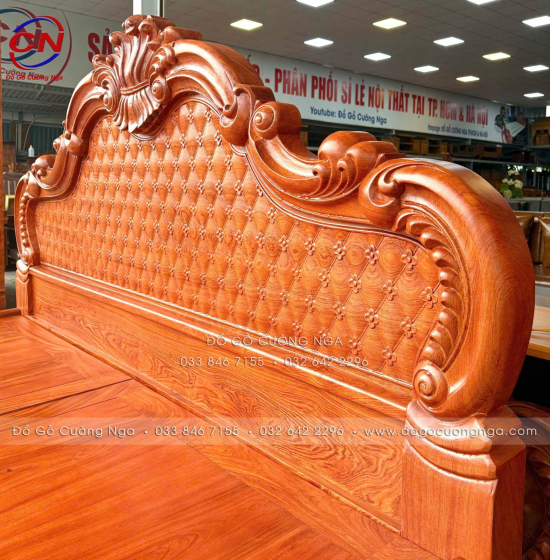 Giường Ngủ Gỗ Hương Đá - Phản Liền Tân Cổ Điển