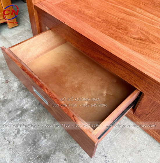 Giường gỗ hương đá ngăn kéo hiên đại 