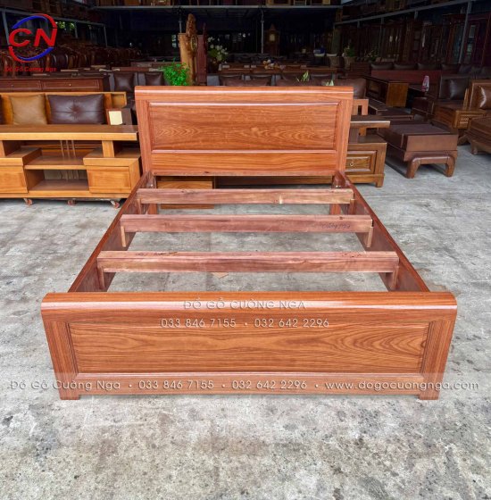 Giường Ngủ Gỗ Cẩm Vạt Phản Liền Hiện Đại - Mẫu Bắt Chỉ 