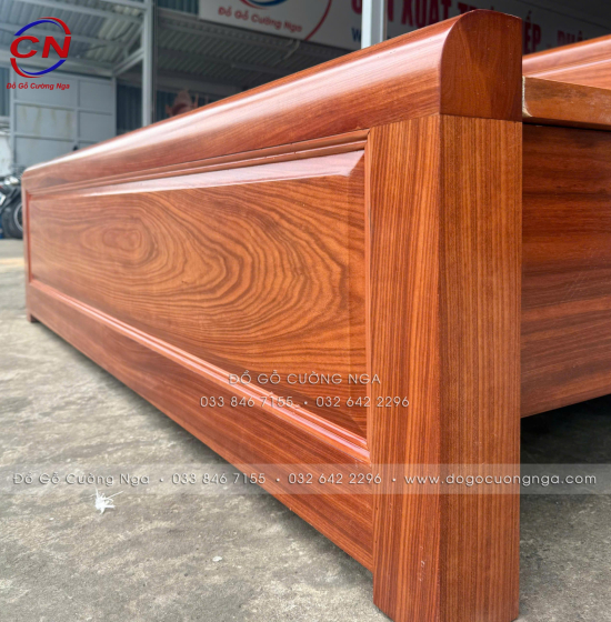 Giường Ngủ Gỗ Cẩm Vạt Phản Liền Hiện Đại - Mẫu Bắt Chỉ 