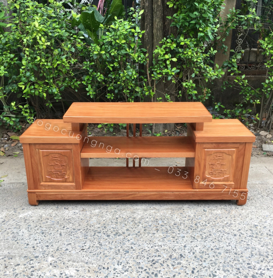 Kệ Tivi Gỗ Đinh Hương 1m6 - Mẫu Mâm KG 012