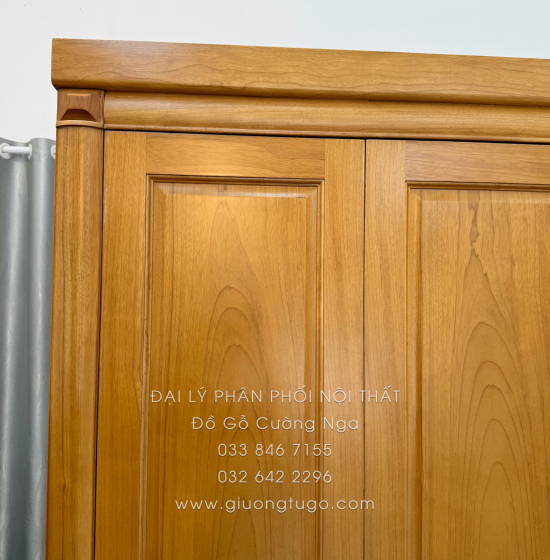 Tủ Quần Áo Gỗ Gõ Đỏ 4 Cánh 1m9 Sang Trọng