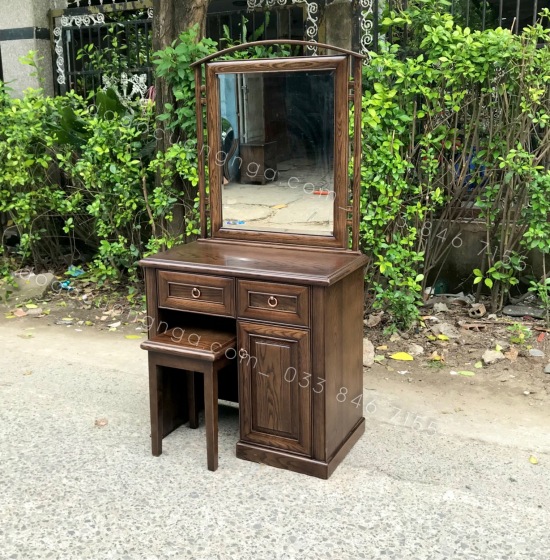 Bàn Trang Điểm Gỗ Sồi Nga Màu Óc Chó Bền Đẹp TĐ 029