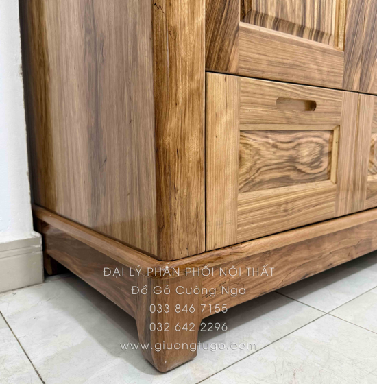 Tủ Quần Áo Gỗ Hương Xám 4 Cánh Mẫu Trơn 1m92