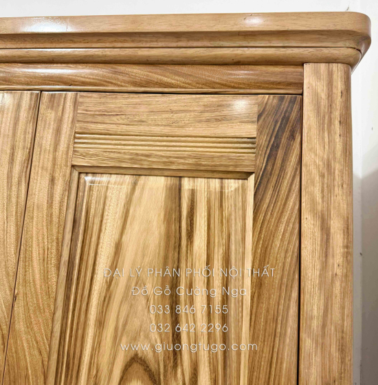 Tủ Quần Áo Gỗ Hương Xám 4 Cánh Mẫu Trơn 1m92