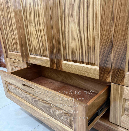 Combo Phòng Ngủ Gỗ Hương Xám 3 Chi Tiết Hiện Đại Cao Cấp