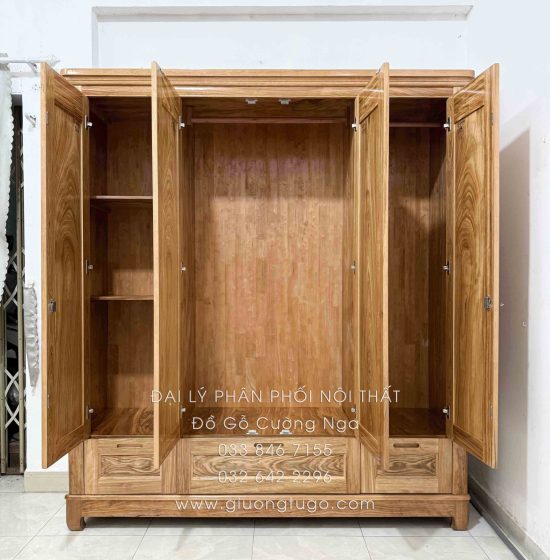 Combo Phòng Ngủ Gỗ Hương Xám 3 Chi Tiết Hiện Đại Cao Cấp