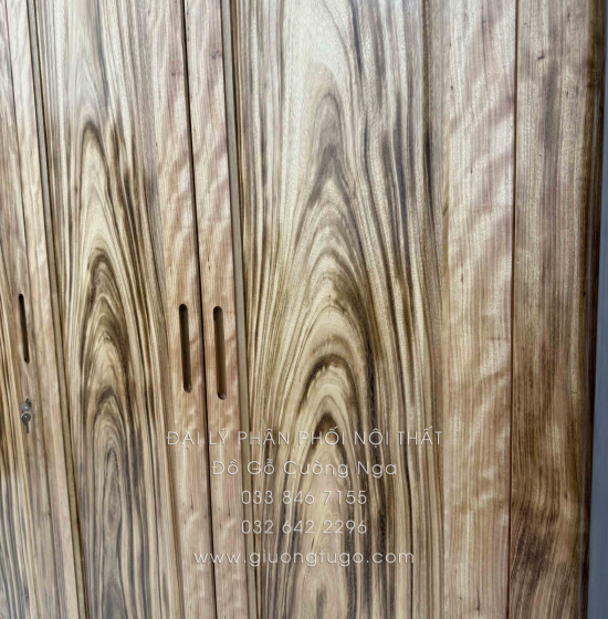 Tủ Quần Áo Gỗ Hương Xám 3 Cánh Mẫu Trơn 1m52