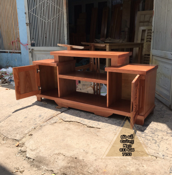 Kệ Tivi Gỗ Xoan Đào Hiện Đại 1m6 Giá Rẻ KG 025