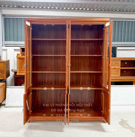 Tủ Sách Gỗ Xoan Đào 1m6 Cao Cấp Đẹp 