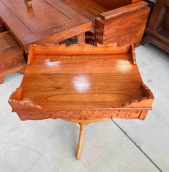 Bàn Thờ Treo Tường Gỗ Xoan Chạm Sen