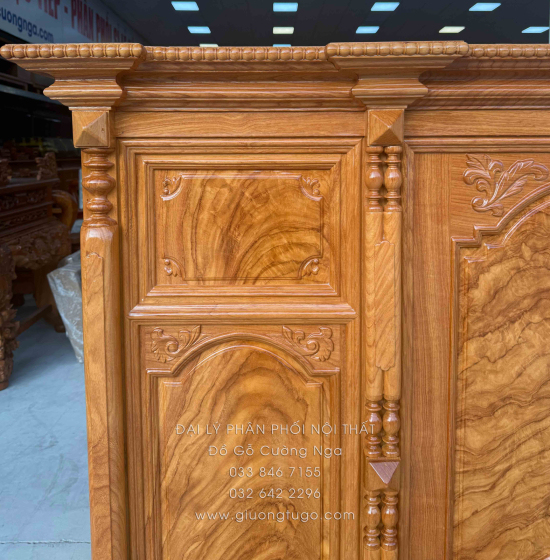 Tủ Thờ Gỗ Gõ Đỏ Cao Cấp 1m75 Cánh Trơn