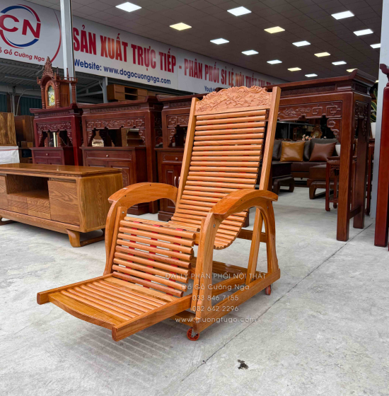 Ghế Dây Thư Giãn Gỗ Gõ Đỏ Cao Cấp - 3 Dây
