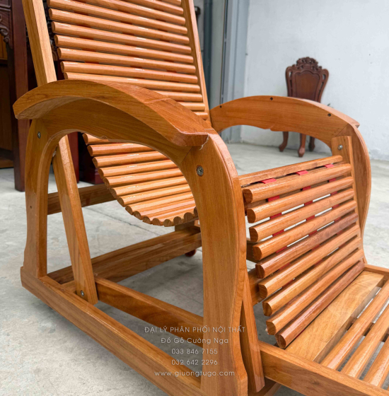 Ghế Dây Thư Giãn Gỗ Gõ Đỏ Cao Cấp - 3 Dây