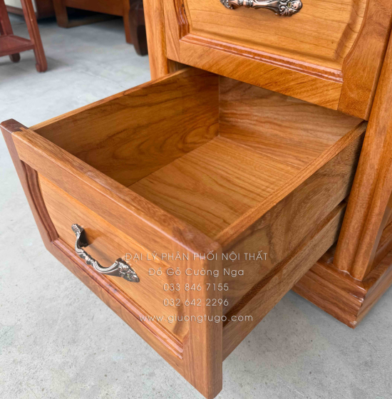 Bàn Làm Việc Giám Đốc Gỗ Gõ Đỏ 1m6 Chạm Mã Đáo Thành Công