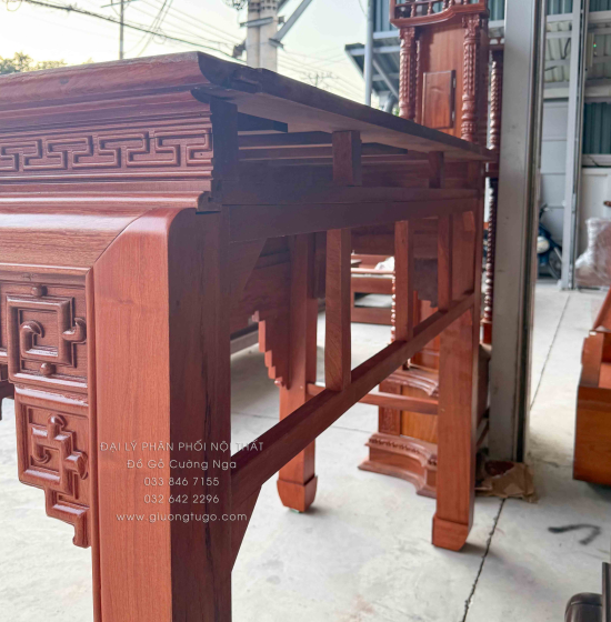 Bàn Thờ Gia Tiên Gỗ Hương Đá Cao Cấp Trạm Sen Bền Đẹp 