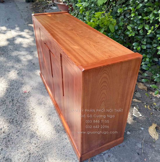 Tủ Để Giày Dép Gỗ Xoan Đào 4 Cánh Trơn Hiện Đại 1m2