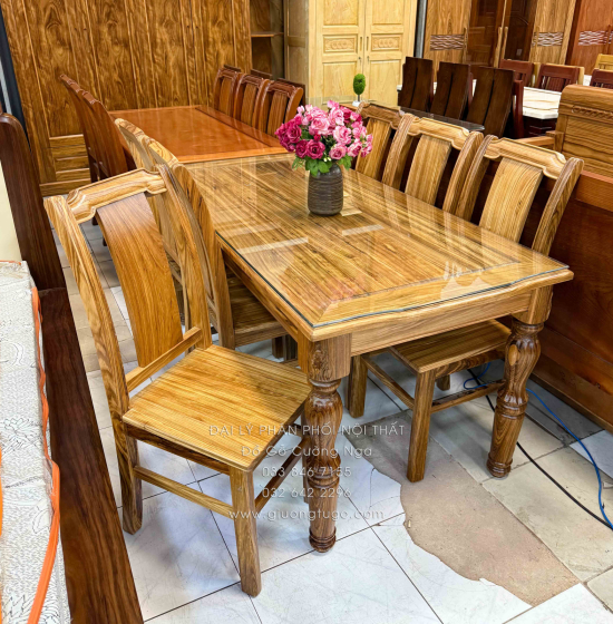 Bộ bàn ăn 6 ghế gỗ Hương Xám cao cấp - BG 021