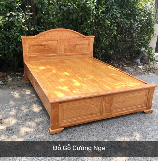 Giường gỗ gõ đỏ - mẫu nữ hoàng vạt phản 