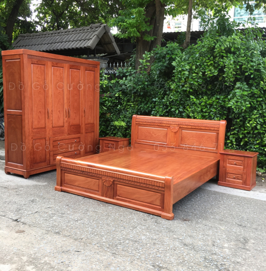 Tủ táp đầu giường gỗ hương đá hiện đại 